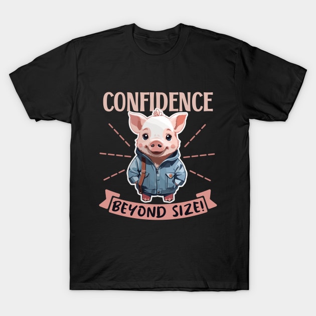 Confidence Beyond Size! - Cute Piglet T-Shirt by Pawtastic Apparel